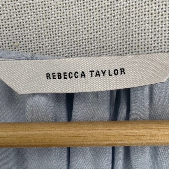 Rebecca Taylor Sateen Tie Top Sky Blue - Picture 7 of 9